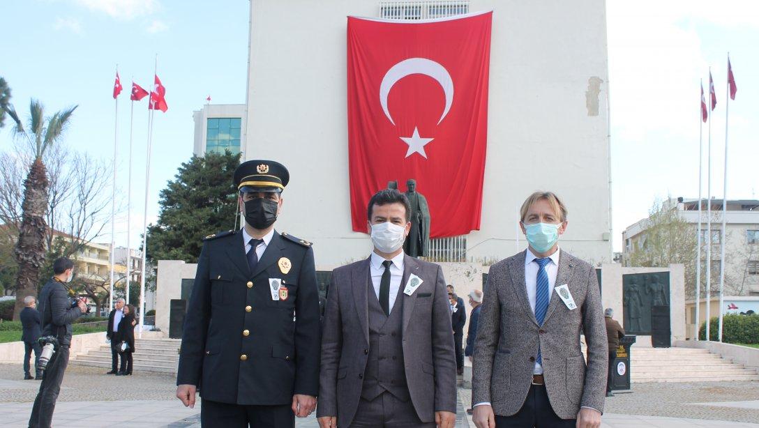 Milli Eğitim Müdürmüz Sayın İbrahim KRAZ Türk Polis Teşkilatı'nın 176. Kuruluş Yıl Dönümü Çelenk Koyma Törenine Katıldı